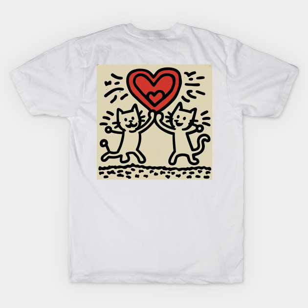 Funny Keith Haring, cats lover by Art ucef